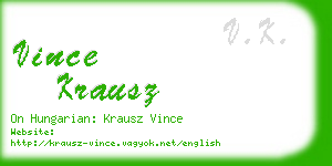 vince krausz business card